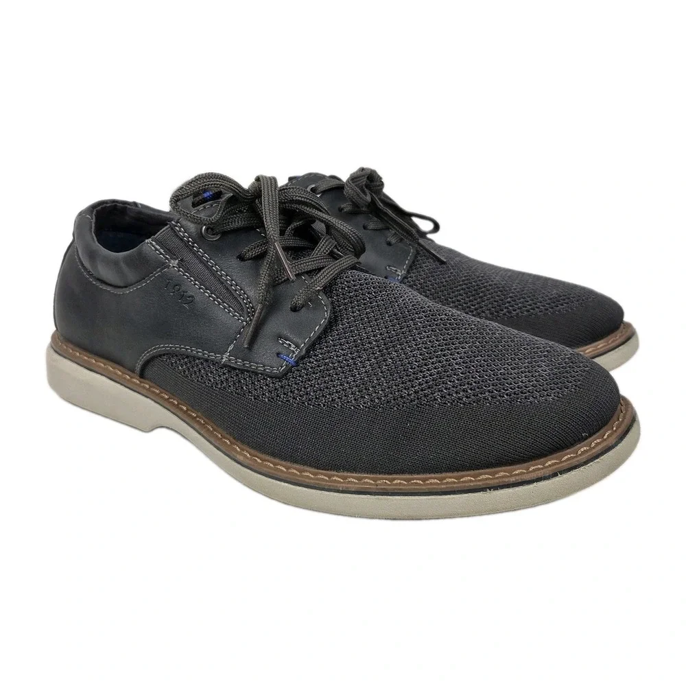 Nunn Bush Otto Knit Plain Toe Oxford Shoes Men's Size 8.5 W Gray 84964-062